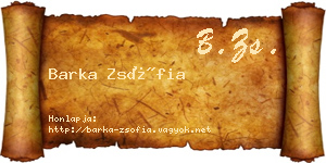 Barka Zsófia névjegykártya